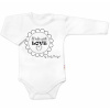 Body dlhý rukáv Baby Nellys, Made with love, biele, veľ. 62