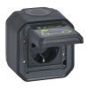 Legrand Plexo IP55 Green'Up Zásuvka 2P+T pre elektrické vozidlá, komplet, povrchová montáž, nemecký štandard, 16A, 230V, Antracit