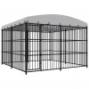 vidaXL Vonkajšia voliéra pre psy so strechou 300x300x210 cm - Čierna - 105275-205355