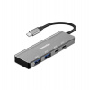 PremiumCord 5G SuperSpeed Hub USB-C na 2x USB 3.2 C +2x USB 3.2 A, Aluminum (ku31hub11)