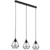 Luster Stropná lampa s diamantovým dizajnom čiernej 3 x žiarovky E27