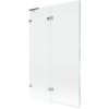 Mexen Lunar L, 2-krídlová vaňová zástena ľavá 110 x 150 cm, číre sklo, chrómová, 897L-110-100-01-00-L