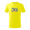 Kvetinové číslo kreslené - 50 - Tričko detské bavlnené - 158 cm/12 rokov ( Citrónová )
