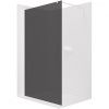 CERANO - Sprchová zástena Walk-in Onyx Round Ľ/P - 8 mm - guľatá vzpera - biela matná, grafitové sklo - 60x200 cm