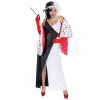 KOSTÝM CRUELLA CRUELLI ČIERNO-BIELY KARNEVAL m