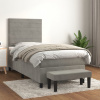 Box spring postel s matrací světle šedá 90x190 cm samet Šedá 3137875