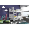 KIK Trade Poschodová posteľ NEMO 200x90 cm s úložným priestorom borovica masív Odtieň: biela