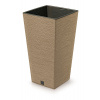 PROSPERPLAST kvetináč 26,5cm FURU SQUARE ECO WOOD DFSH265W-4665W naturo plastový