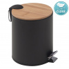 Gedy KENTA odpadkový koš 3l, Soft Close, čierna mat/bambus SPH 1309