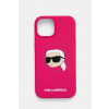 Puzdro na mobil Karl Lagerfeld iPhone 15 6.1 ružová farba, KLHMP15SSKHPPLF ONE SIZE
