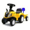 BABY MIX Detské odrážadlo traktor s vlečkou a náradim New Holland žltý 42x29x86 žltá