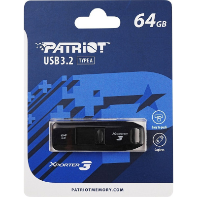 Patriot Xporter 3 64GB /80MBps/USB 3.2/USB-A/Černá PSF64GX3B3U