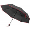 Skládací automatický deštník s červeným lemem