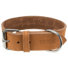 TRIXIE Rustic kožený obojek Heartbeat, L: 47-55cm/40mm, hnědá