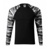 MALFINI CAMOUFLAGE LS 166 / Unisex tričko - camouflage gray S