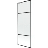 Mexen Next L, 1-krídlová vaňová zástena 70 x 150 cm, 6mm číre sklo-čierny vzor, chrómový profil, 895-070-000-03-77-01