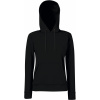 Fruit of the Loom Mikina Classic Lady-Fit Hooded Sweat s kapucí, dámská COT16203800200-black Černá XS
