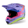Prilba ALPINESTARS SUPERTECH S-M10 edícia JETT LAWRENCE R01 (fialová/ružová fluo/žltá fluo) L