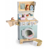 Drevená práčovňa s práčkou s predným plnením Laundrette Tender Leaf Toys s drezom žehličkou a kôš na bielizeň výška 92 cm