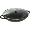 Wok Staub s pokrievkou 37 cm čierny