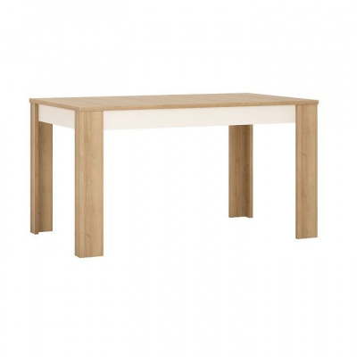 Tempo Kondela Jedálenský stôl LYOT03, rozkladací, dub riviera/biela, LEONARDO (140x76,5x85cm)
