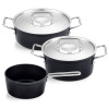 Fissler Súprava hrncov ADAMANT, sada 3 ks, čierna, hliník