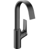 HANSGROHE Vivenis páková umývadlová batéria s otočným výtokom, s odtokovou súpravou s tiahlom, výška výtoku 209 mm, kartáčovaný čierny chróm, 75030340
