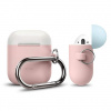 Elago Airpods Silicone Duo Hang Case - Pink/White, Pastel Blue