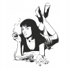CUKROVÁ TLAČ jedlý obrázok na tortu Cukrová hmota PULP FICTION EMA THURMAN NARODENIE