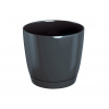 kvetináč 12cm Coubi Round P DUOP120-426U grafit plastový PROSPERPLAST
