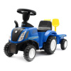 BABY MIX Detské odrážadlo traktor s vlečkou a náradim New Holland modrý 42x29x86 modrá