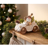 Dekorácia MagicHome Vianoce, Santa v aute, retro, keramika, 46,50x19,50x31,50 cm