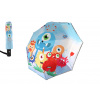 Teddies Dáždnik Príšerky skladací vystreľovací látka/kov 28cm modrý v sáčku