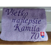 Osuška s nápisom Všetko najlepšie Kamila