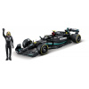 Bburago - RACE Formula 1 s figúrkou jazdca, Mercedes-AMG W14 E Performance (2023) #44 Hamilton, 1:24