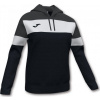 Joma Dámska mikina CREW IV HOODIE SWEATSHIRT BLACK-ANTHRACITE Veľkosť: 2XS