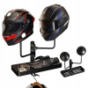 UCHWYT NA KASK KULISTY 12 CM 180° OTOČNÝ, DODATOČNÝ HÁČIK, ČIERNY KOV