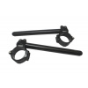 ACCOSSATO Aluminium-forged clip-ons ACCOSSATO CP003 with metal clamp composed of 2 half-rings 10 degrees inclination, black