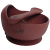 BABY 01565 Silikónová miska s prísavkou a lyžičkou Elderberry