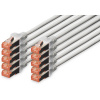 Digitus DK-1644-030-10 RJ45 sieťové káble, prepojovacie káble CAT 6 S/FTP 3.00 m sivá fóliové tienenie, kompletné tienenie, tienený, bez halogénov, simplex,; DK-1644-030-10