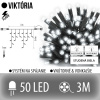 Viktória spojovateľná led svetelná záclona vonkajšia flash - 50led - 3m studená biela / flash prebliknutie studená biela