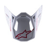 kšilt pro přilby SUPERTECH S-M8 RADIUM 2, ALPINESTARS (červená/bílá lesklá) M142-1919