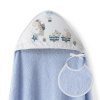 INTERBABY | OSUŠKA froté ZVIERATKÁ + podbradník - modrá