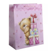 Darčeková taška s medvedíkom - 26 x 32 cm - ružová