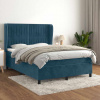 Box spring postel s matrací tmavě modrá 140x200 cm samet Modrá 3129337