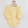 Dojčenské bavlnené body s dlhým rukávom New Baby Pastel žlté
