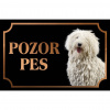 Puli - Kovová tabuľka POZOR PES