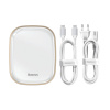 60W napájací adaptér / dokovacia stanica / replikátor portov BASEUS pre Apple MacBook - 2x USB-A + ethernet + HDMI + SD - biely / zlatý