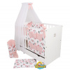 10-dielna súprava do postieľky obojstranná, kalinka / ružová