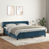 vidaXL Posteľný rám boxsping s matracom tmavomodrý 160x200 cm zamat - Modrá - 57875-12832